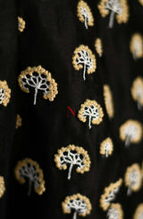 Black Pure Silk Chanderi Hand Embroidered Designer Blouse