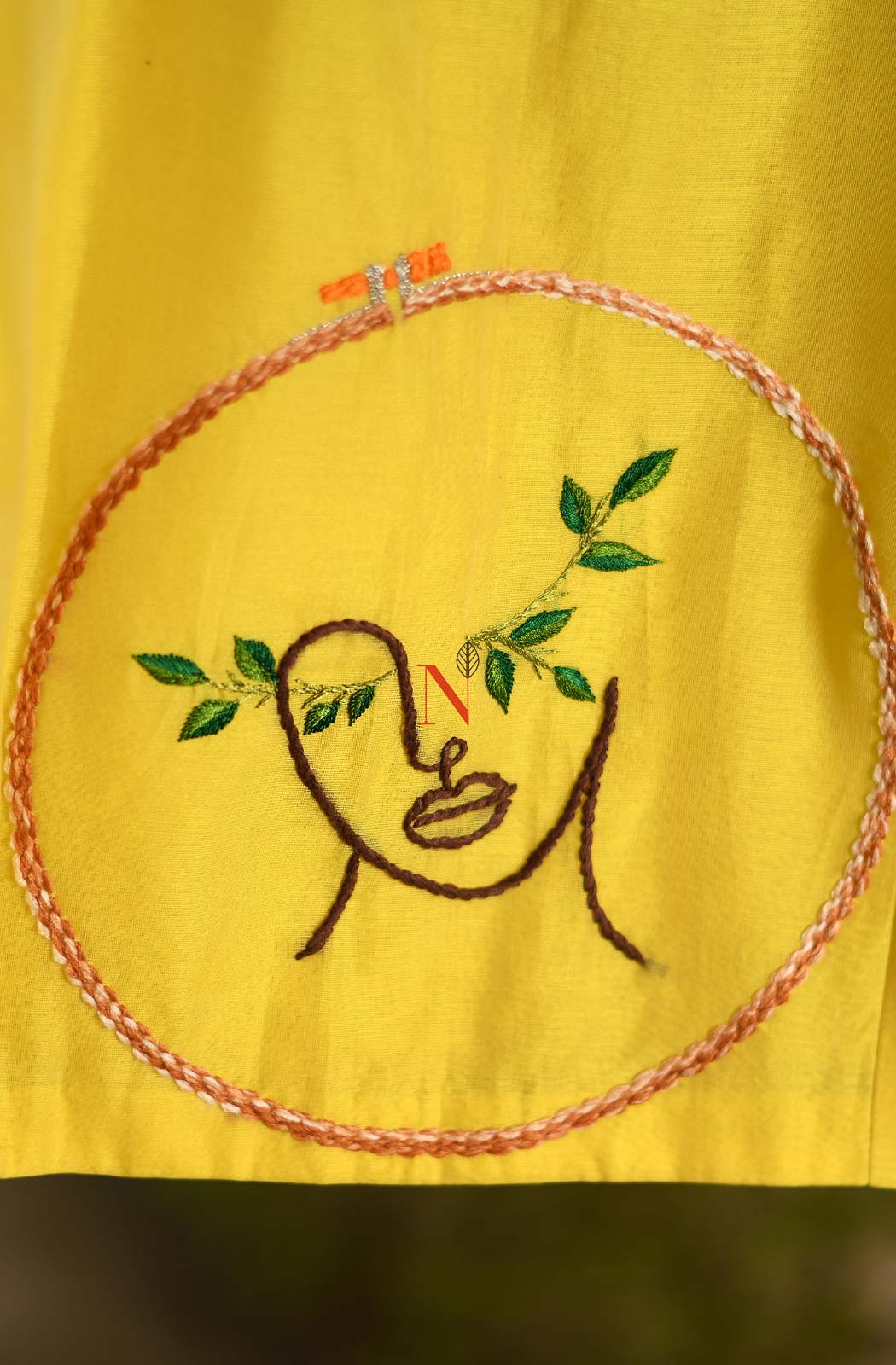 Yellow Pure Silk Chanderi Hand Embroidered Designer Blouse