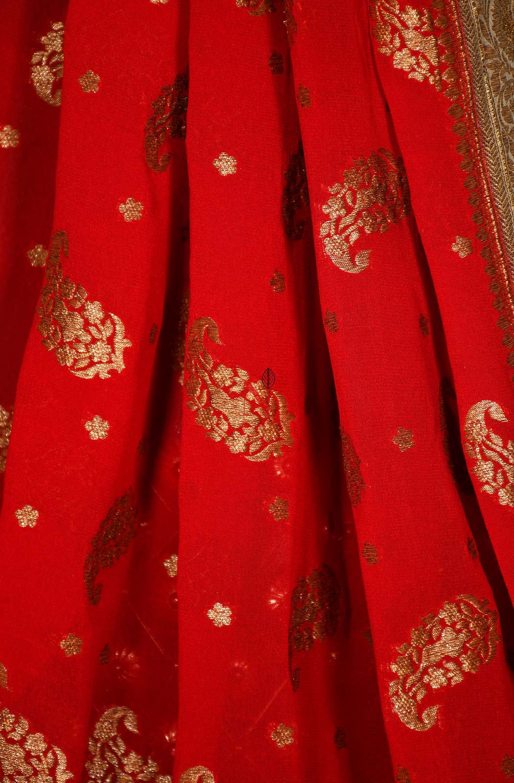 Red Pure Banarasi Georgette Khaddi Dupatta