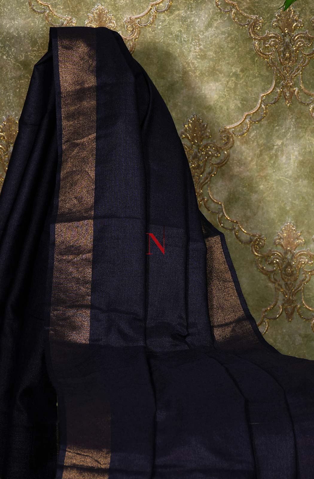 Dark Blue Pure Muga Silk Dupatta