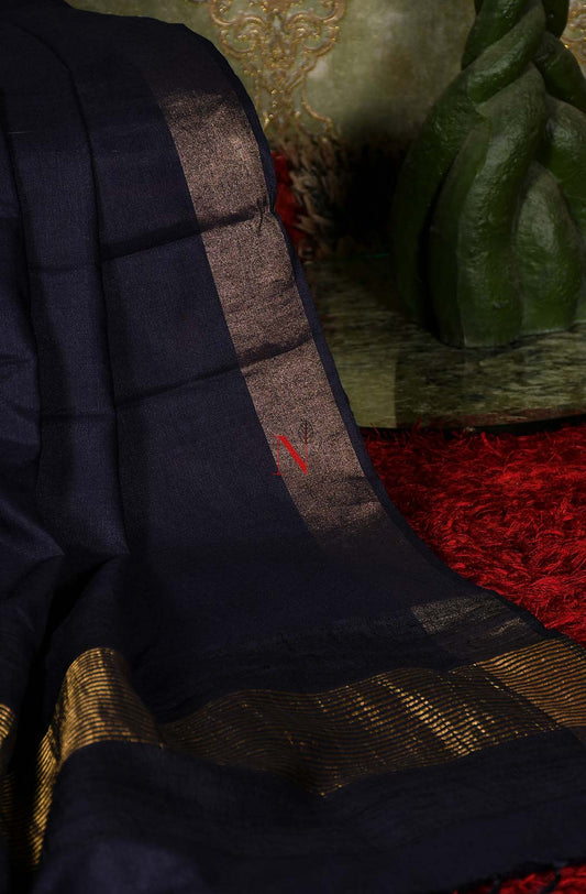 Dark Blue Pure Muga Silk Dupatta
