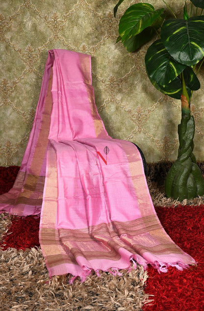 Pink Pure Muga Silk Dupatta