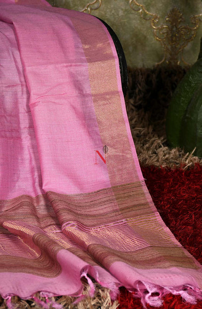 Pink Pure Muga Silk Dupatta