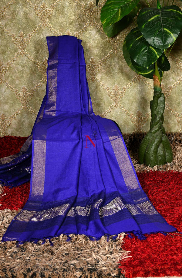 Royal Blue Pure Muga Silk Dupatta