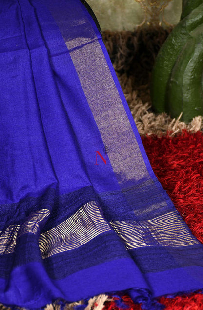 Royal Blue Pure Muga Silk Dupatta