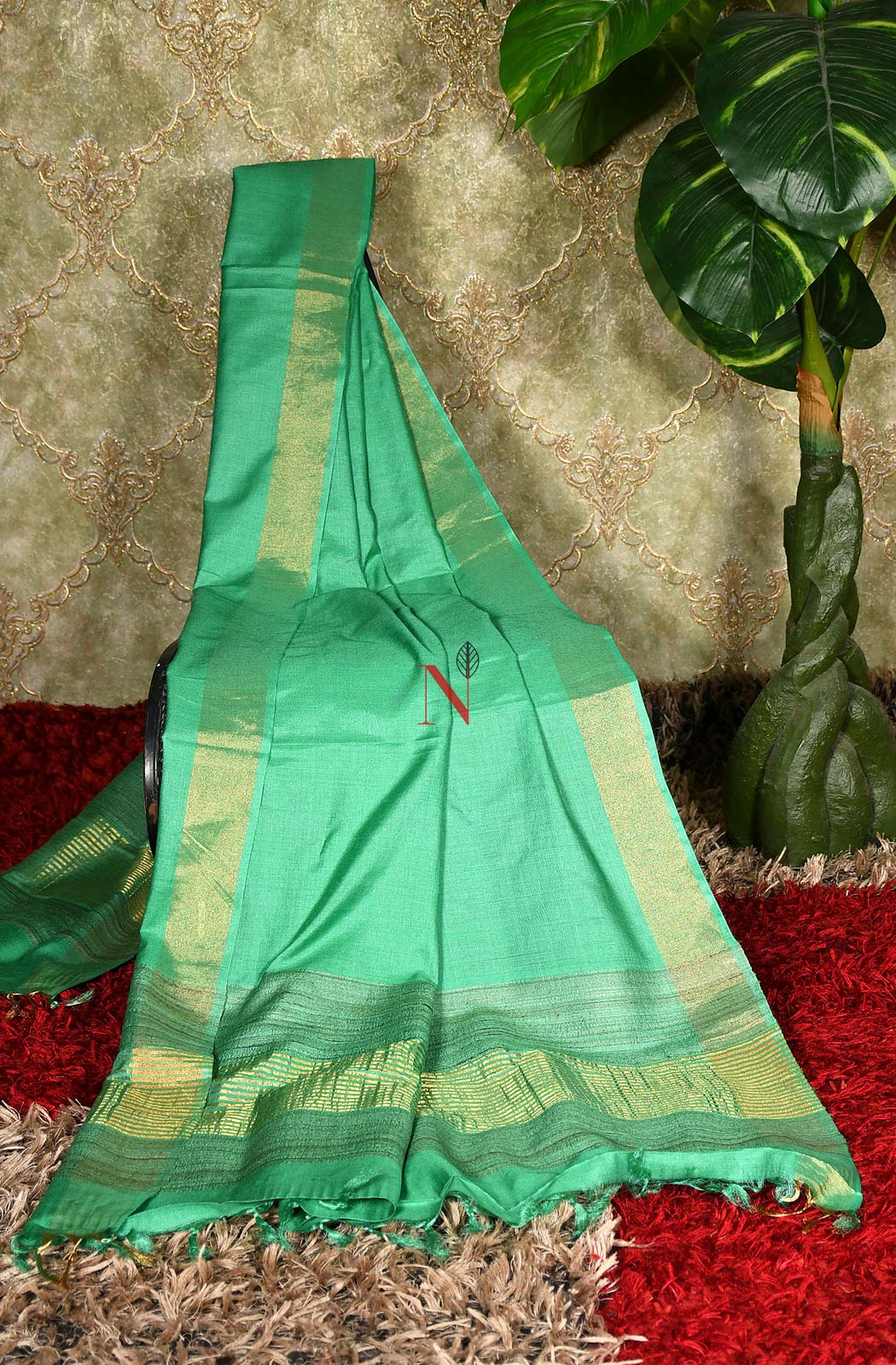 Sea Green Pure Muga Silk Dupatta