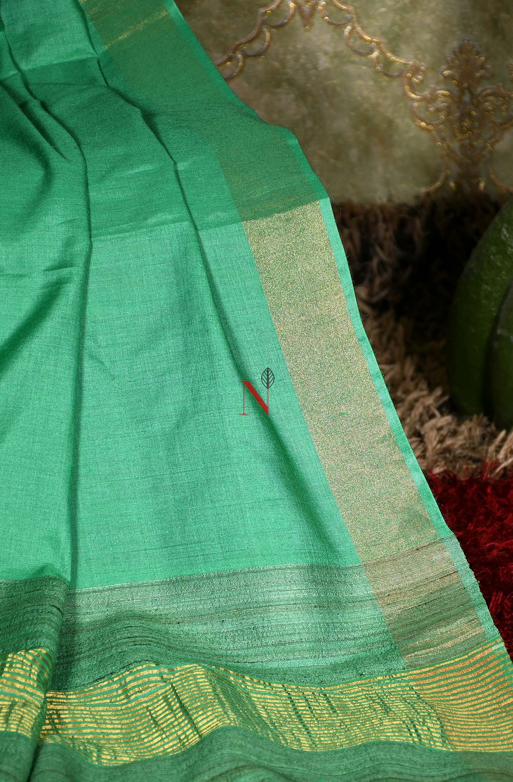Sea Green Pure Muga Silk Dupatta