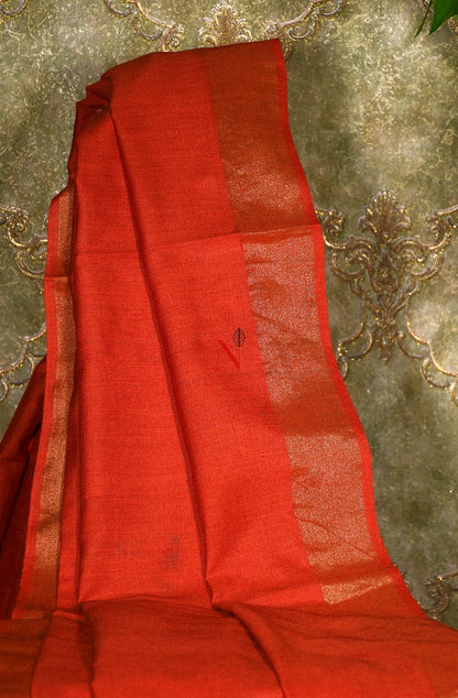 Orange Pure Muga Silk Dupatta