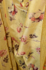 Light Yellow Pure Silk Chanderi Saree - Naksheband