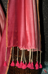 Onion Pink Dual Dye Pure Silk Chanderi Saree