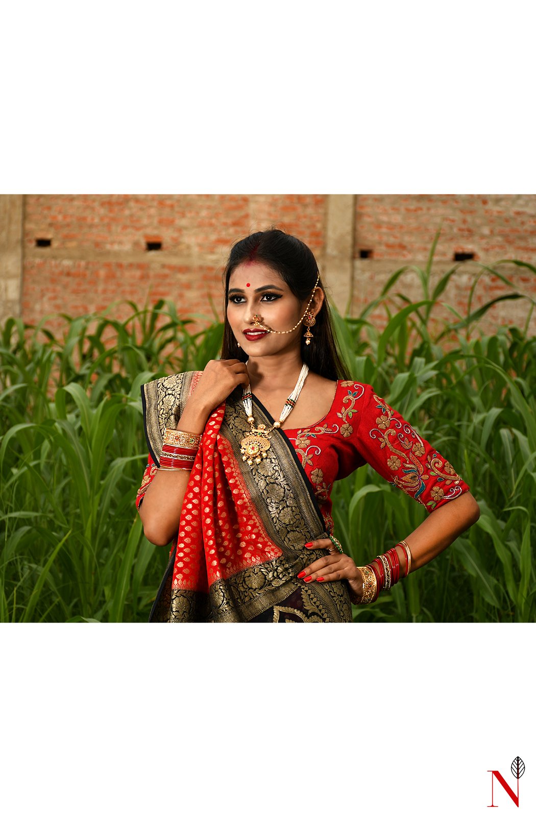 Red & Black Pure Banarasi Khaddi Georgette Saree - Rudra - Naksheband