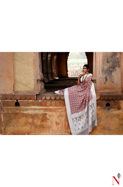 Light Brown Pure Banarasi Khaddi Georgette Saree