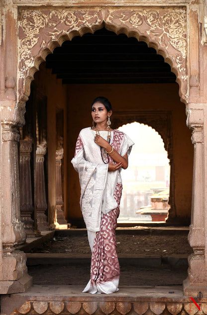 Light Brown Pure Banarasi Khaddi Georgette Saree