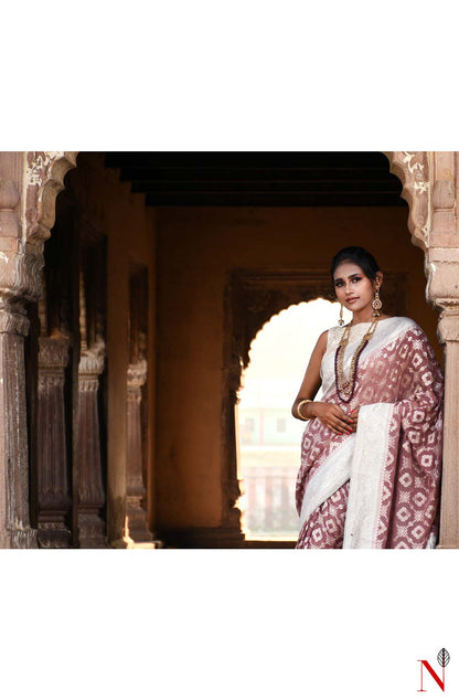 Light Brown Pure Banarasi Khaddi Georgette Saree