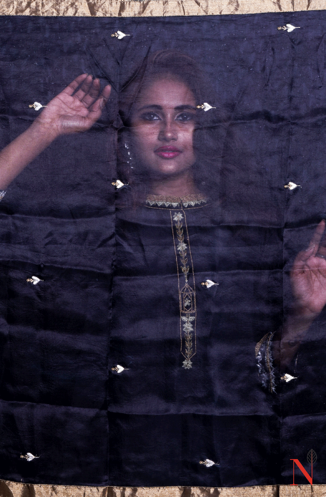 Black Pure Mudal Silk Hand Embroidered Suit Set - Naksheband