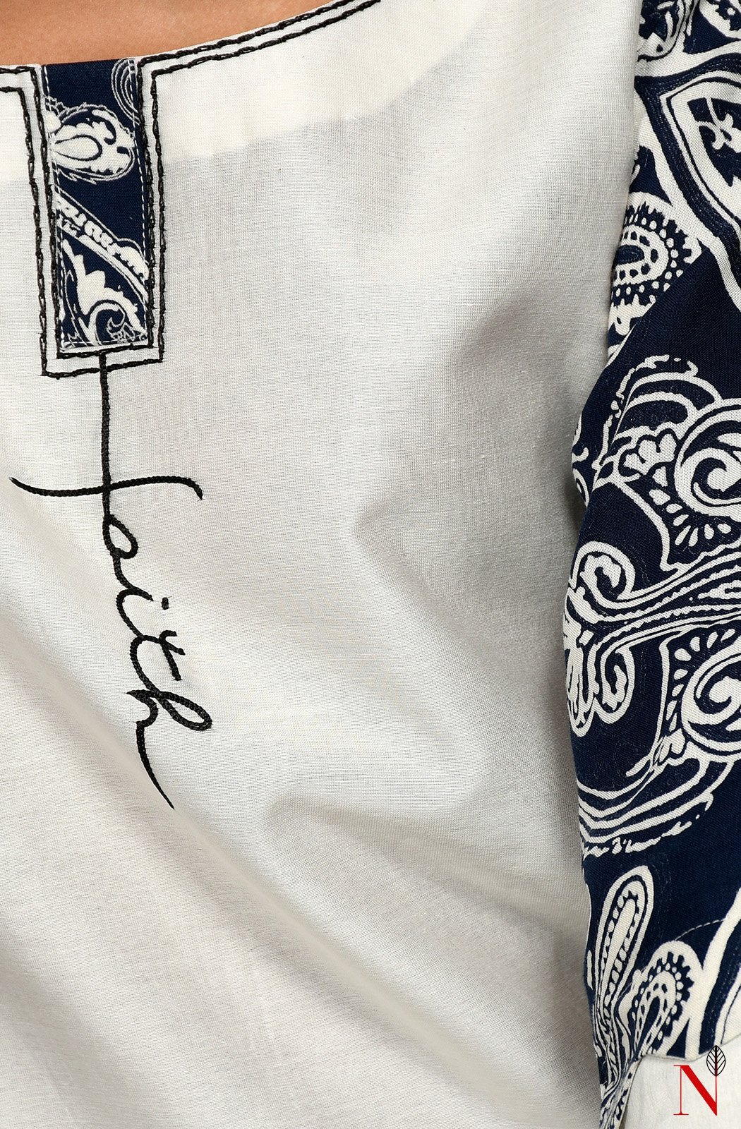 White Pure Silk Chanderi Hand Embroidered Suit Set - Naksheband
