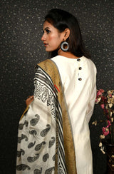 Cream Pure Cotton Hand Embroidered Suit Set