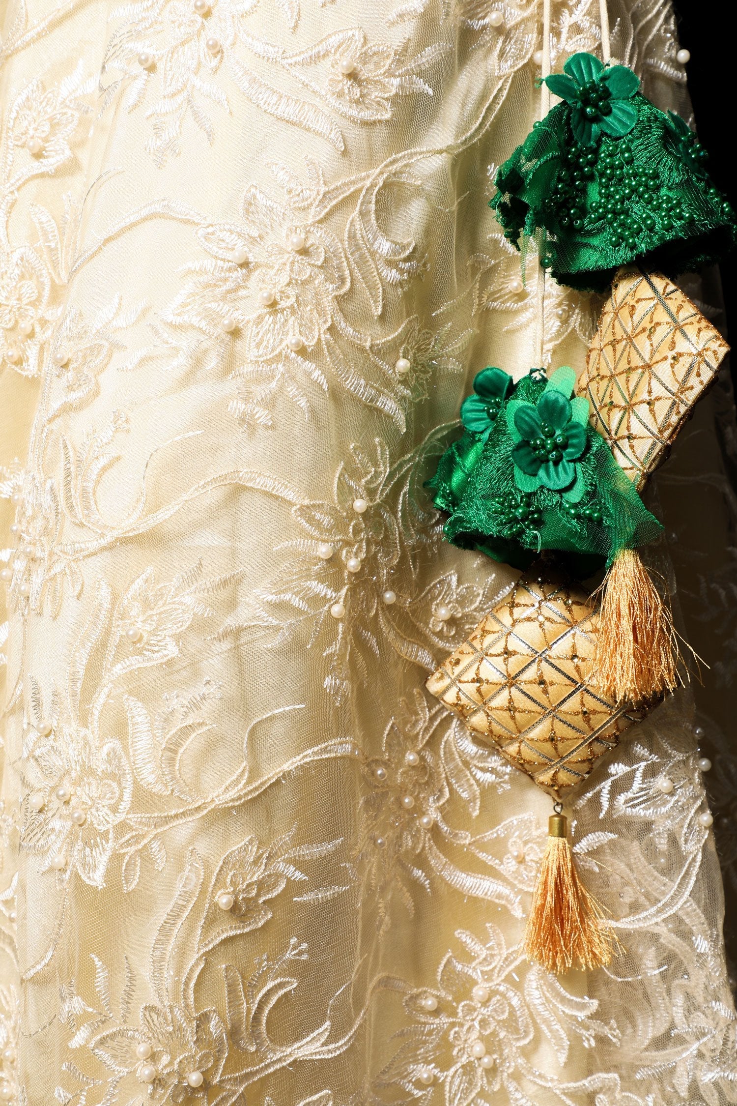 Forest Green And Cream Color Indowestern Designer Skirt Set - Radiant - Naksheband