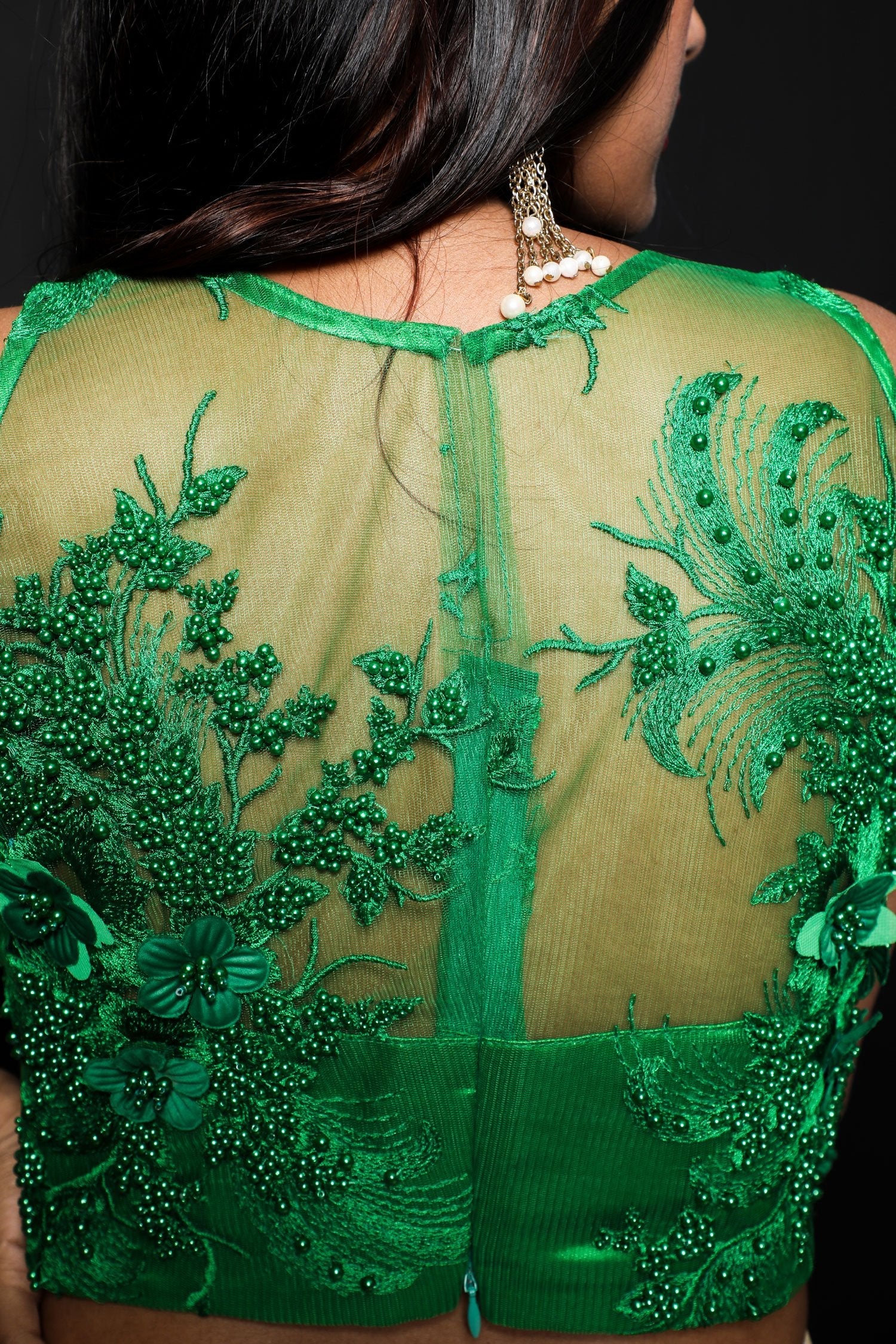 Forest Green And Cream Color Indowestern Designer Skirt Set - Radiant - Naksheband