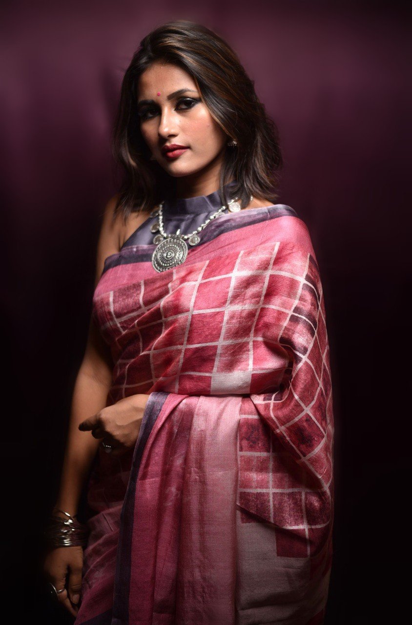 Pink Color Designer Pure Silk Printed Saree - Juneberry - Naksheband
