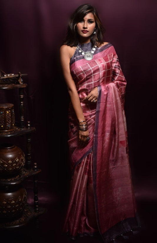 Pink Color Designer Pure Silk Printed Saree - Juneberry - Naksheband