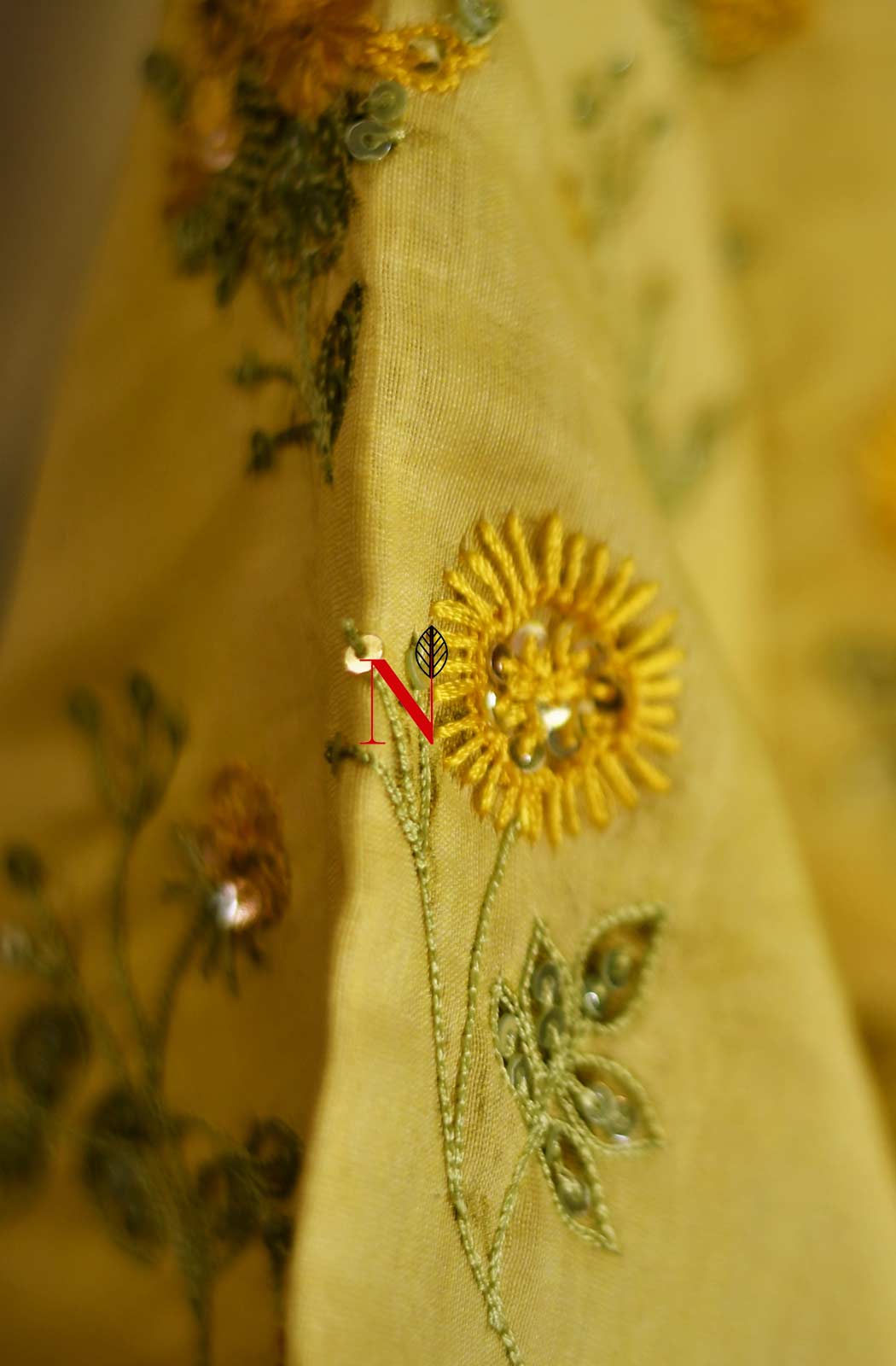 Light Yellow Pure Silk Chanderi Hand Embroidered Designer Blouse - Naksheband