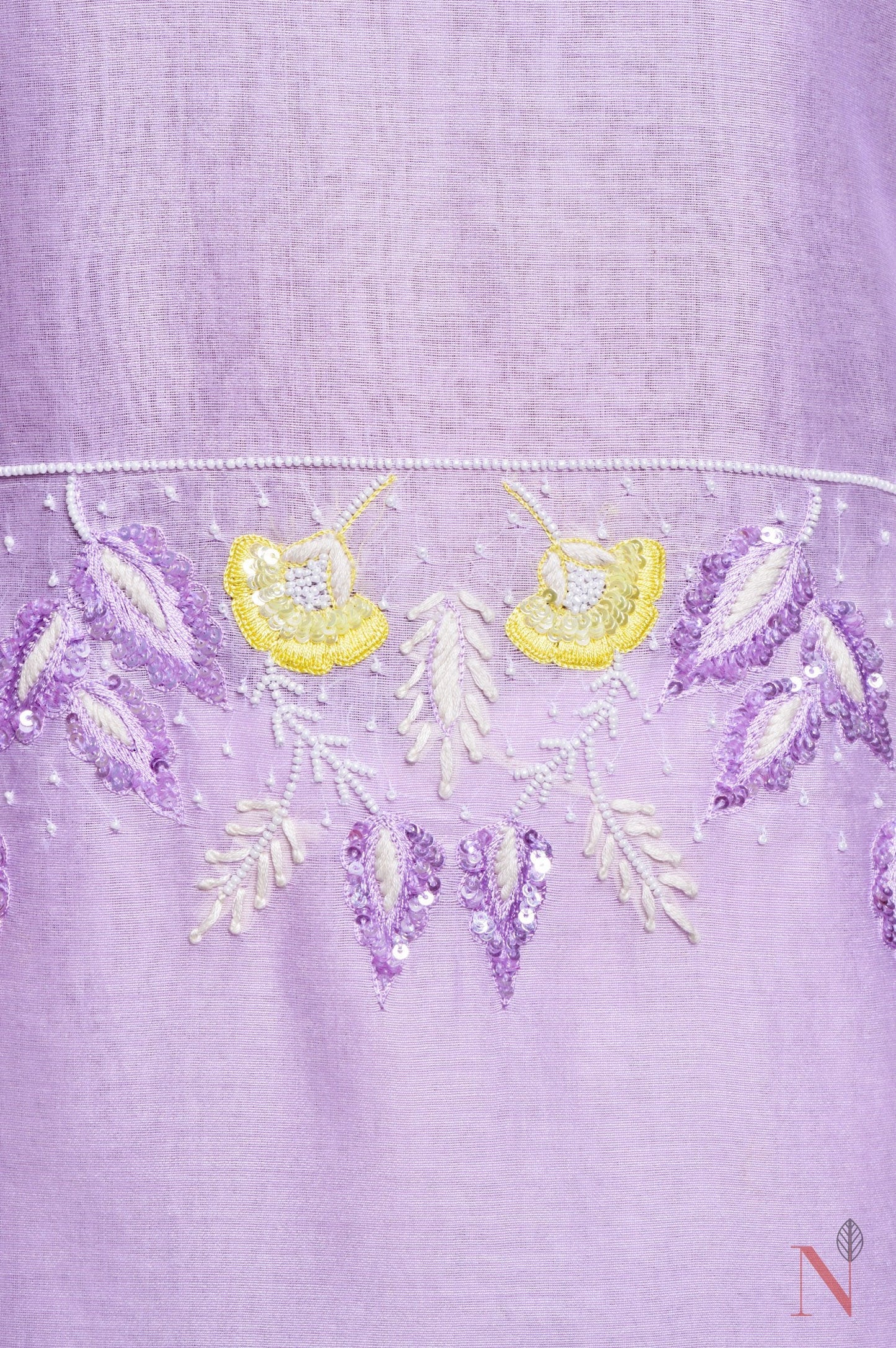 Lavender Color Teared Garara Silk Chanderi Set- Lavender Blush - Naksheband
