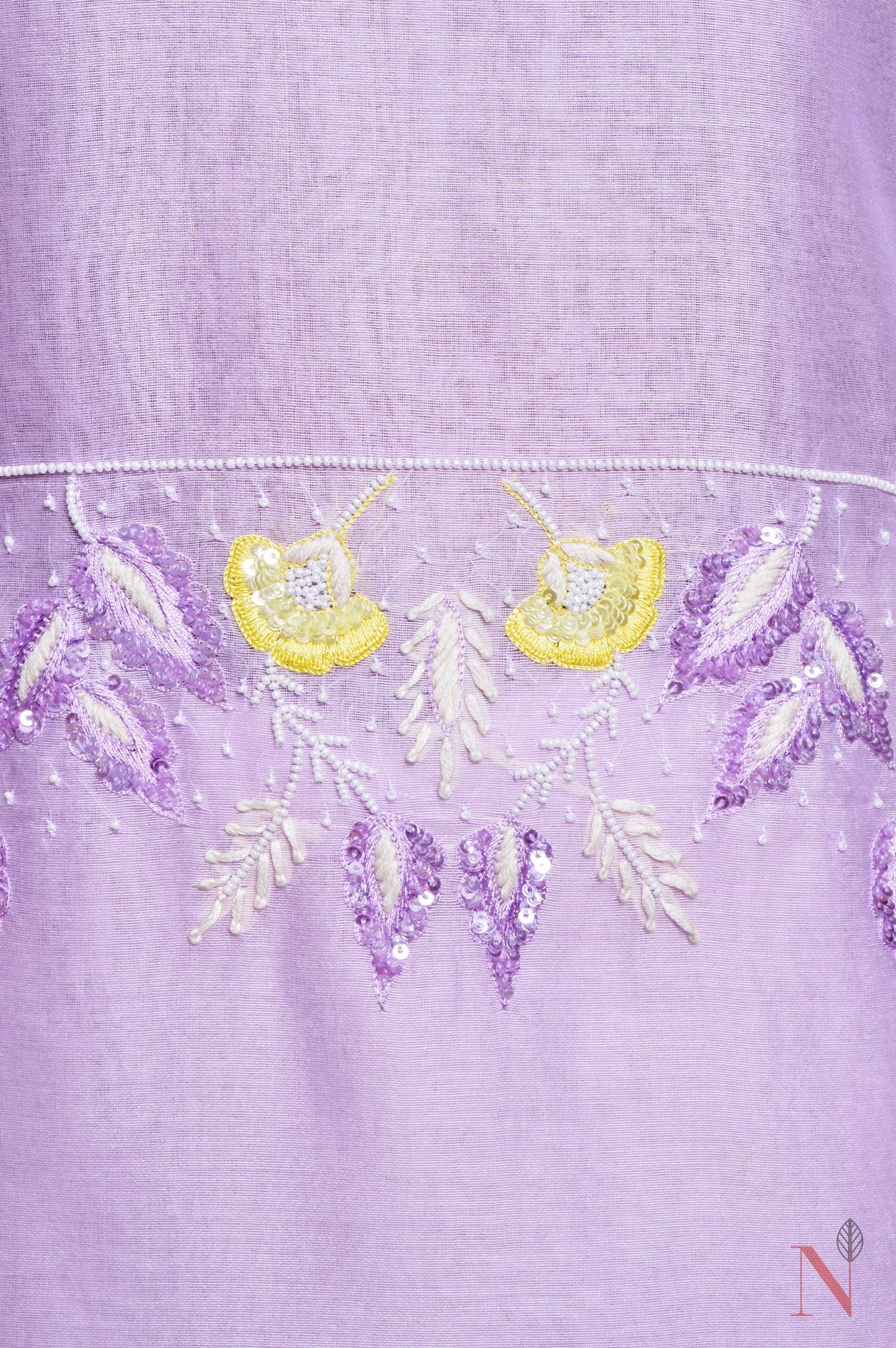 Lavender Color Teared Garara Silk Chanderi Set- Lavender Blush - Naksheband