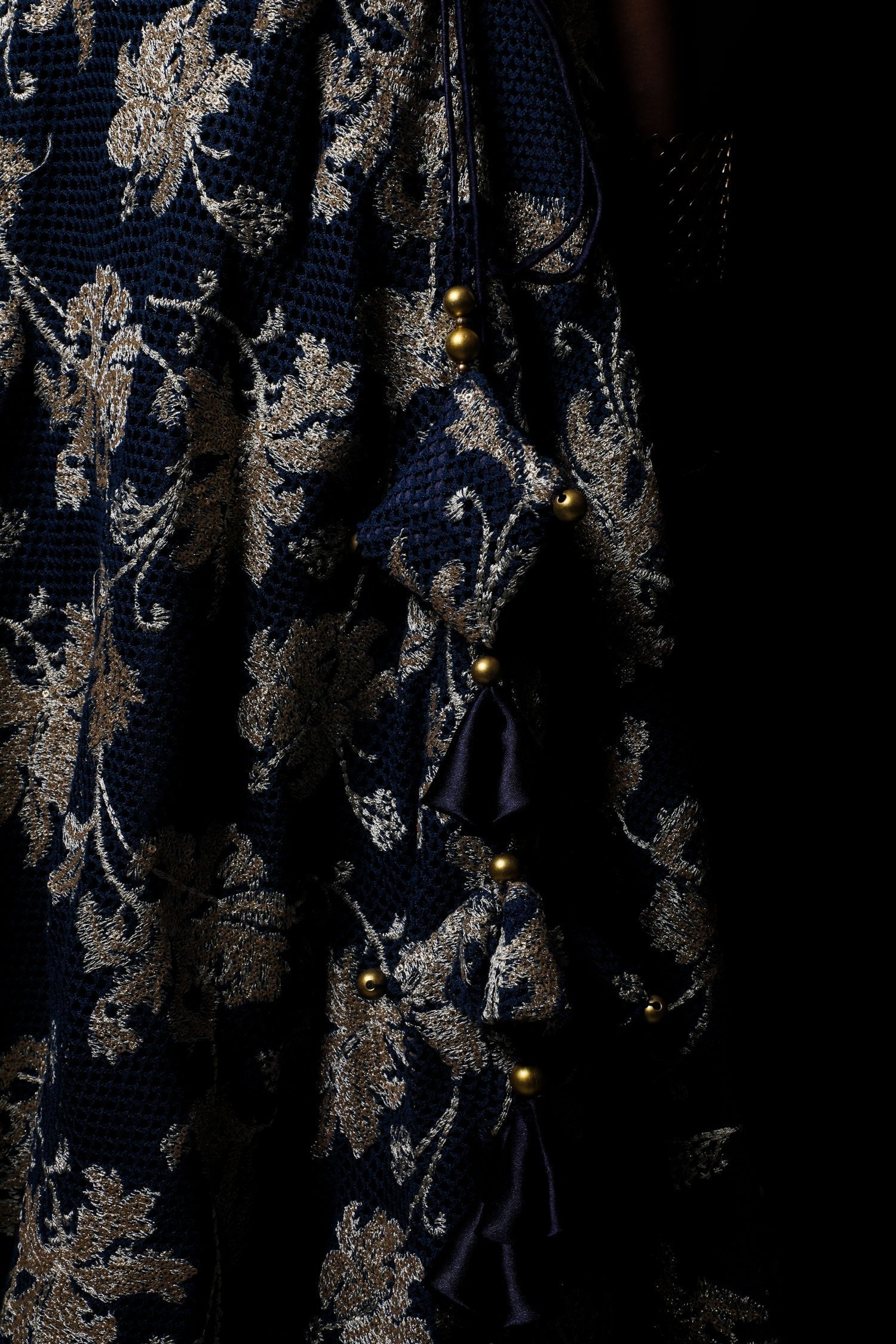 Persian Blue And Cream Color Indowestern Designer Skirt Set - Nightfall - Naksheband