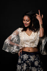 Indowestern Designer Skirt Set - Nightfall - Naksheband