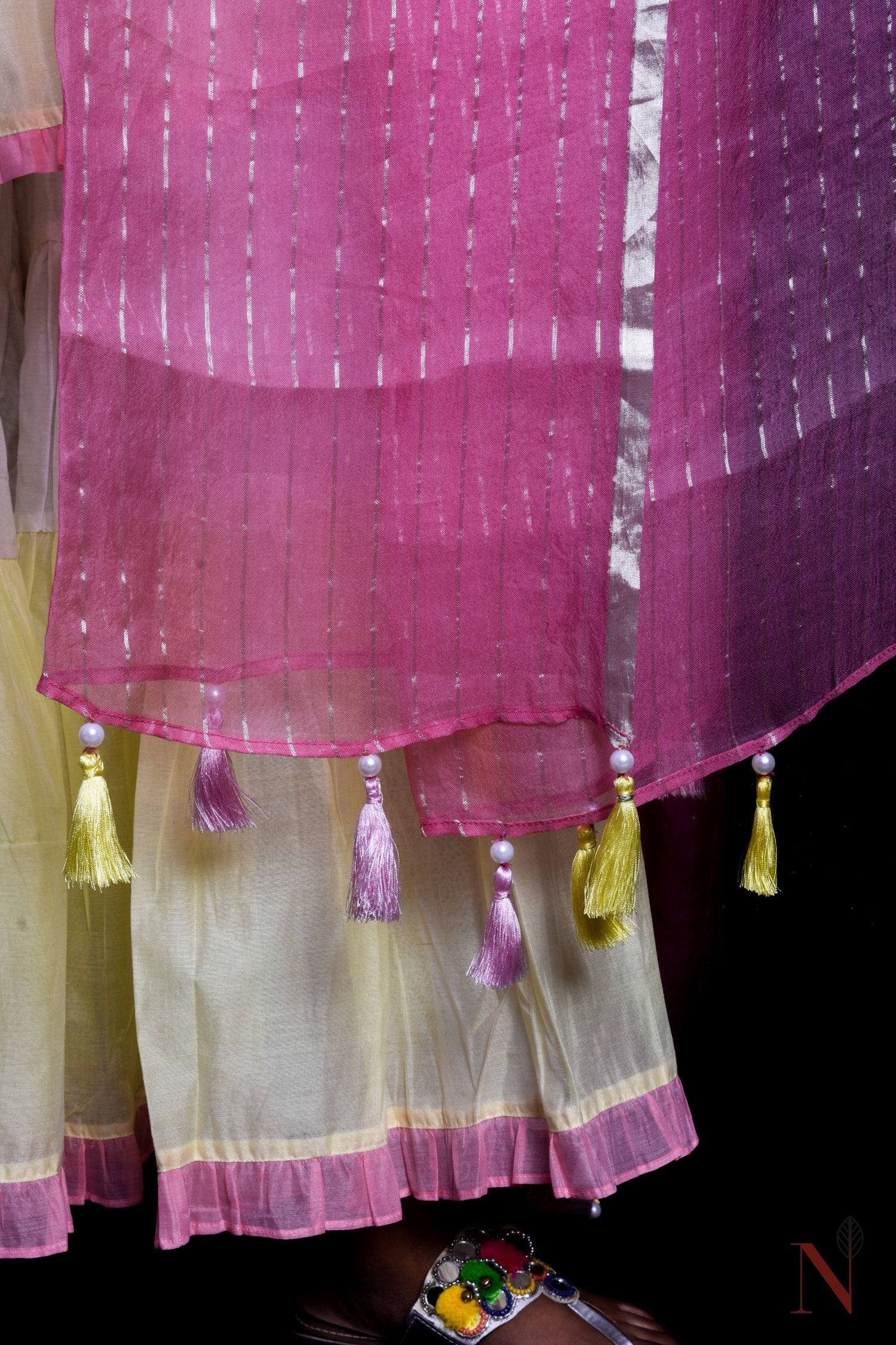 Teared Garara Chanderi Silk Set - Sunshine - Naksheband