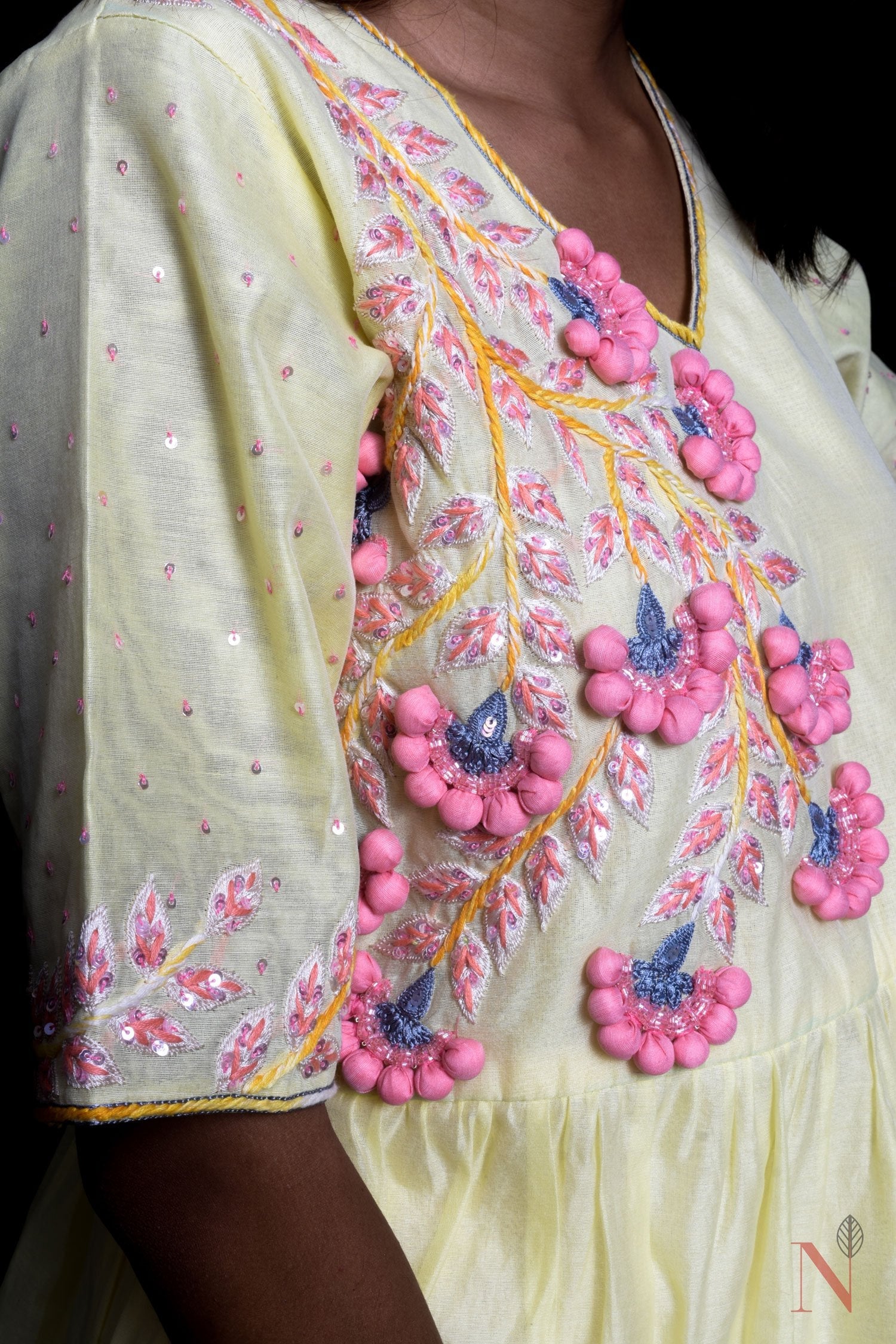 Teared Garara Chanderi Silk Set - Sunshine - Naksheband