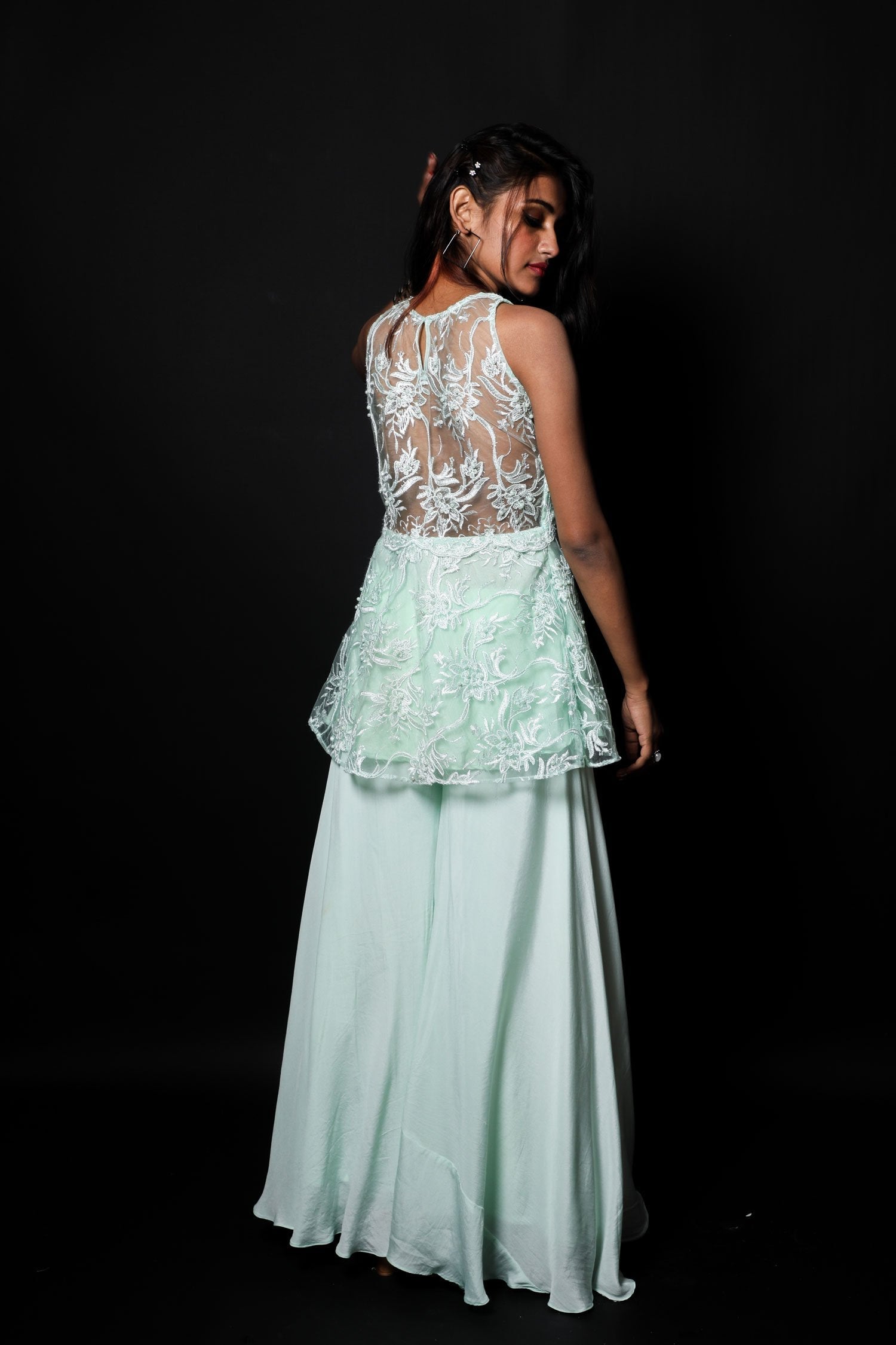 Indowestern Designer Peplum Sharara Set - Sviyan - Naksheband