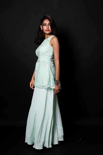 Indowestern Designer Peplum Sharara Set - Sviyan - Naksheband