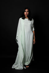 Light Sea Green Indowestern Designer Gown -Tuscany - Naksheband
